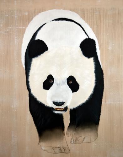  panda giant ailuropoda melanoleuca threatened endangered extinction 動物画 Thierry Bisch Contemporary painter animals painting art decoration nature biodiversity conservation